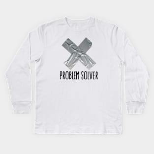 Problem solver funny Duct tape (dark design) Kids Long Sleeve T-Shirt